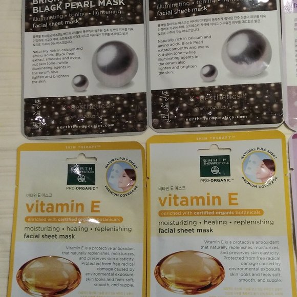 Bundle Facial Masks 6 Black Pearl Mask, Vitamin E - Picture 3 of 3